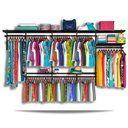 Ver imagem 1 de Roupeiro Aramado Quarto Pequeno Closet Feminino Solteiro 4,00m - Preto
