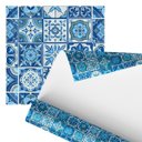 Ver imagem 3 de Papel de Parede Adesivo Azulejo Arabesco Tons de Azul 2,80m