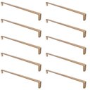 Ver imagem 1 de Kit 10 Puxadores Dourados para Móveis Furação 256mm Gavetas Armários Bancada Oreiras Torralba