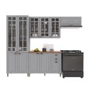Ver imagem 2 de Cozinha Completa 4 Peças em MDF Bari Cinza/Titanio Fosco