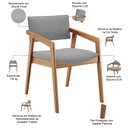 Ver imagem 5 de Cadeira para Sala de Jantar Estar Living Giorgia B04 Bouclê Cinza - Lyam Decor
