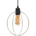 Ver imagem 2 de Luminária Pendente Taschibra Circle, Preto e Dourado e Lâmpada LED Filamento 2700K, Âmbar, 5