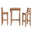 Ver imagem 3 de Mesa Alta Dobrável e 2 Banquetas de Madeira Maciça Marrom Antique