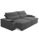 Ver imagem 5 de Sofá Retrátil Reclinável para Sala 3 Lugares 245cm Ricci F04 Veludo Cinza Escuro - Lyam Decor