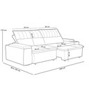 Ver imagem 6 de Sofá Retrátil Reclinável para Sala 3 Lugares 245cm Ricci F04 Veludo Cinza Escuro - Lyam Decor