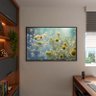 Quadro Decorativo Folhas e Flores Elegância Floral com Moldura e Vidro Preto - 120x80 Cm - 3