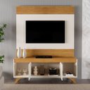 Ver imagem 3 de Conjunto Painel + Rack Sevilha Painel Off White/Naturalle Rack Off White/Naturalle Mavaular