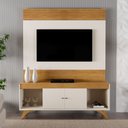 Ver imagem 1 de Conjunto Painel + Rack Sevilha Painel Off White/Naturalle Rack Off White/Naturalle Mavaular