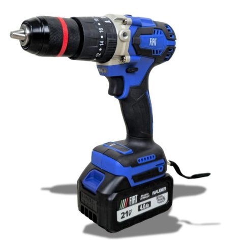 Parafusadeira Furadeira Impacto Fiat Pft60 21v Brushless 60nm com 2 Baterias 4ah Kit 25 Peças