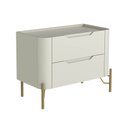 Ver imagem 2 de Mesa de Cabeceira Bend 2 Gavetas Incolar Luna com Pé Dourado