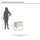 Ver imagem 3 de Mesa de Cabeceira Bend 2 Gavetas Incolar Luna com Pé Dourado