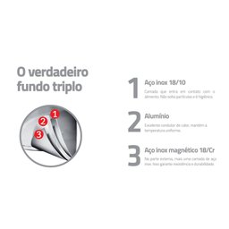 Jogo de Panelas Tramontina Una Ceramic Aço Inox Fundo Triplo Revestimento Interno Cerâmico Tramontin - 5