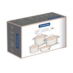 Jogo de Panelas Tramontina Una Ceramic Aço Inox Fundo Triplo Revestimento Interno Cerâmico Tramontin - 2