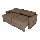 Ver imagem 3 de Sofá Cama Reclinável 2 Lugares 220cm Nayla Boucle Marrom Matrix