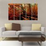 Quadro Decorativo Mosaico Arvores Outono 5 Peças 60x100cm - 2