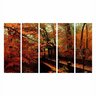 Quadro Decorativo Mosaico Arvores Outono 5 Peças 60x100cm - 1