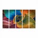 Quadro Decorativo Mosaico Folhas Coloridas 5 Peças 60x100cm - 1