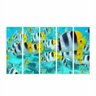 Quadro Decorativo Mosaico Peixes Coloridos 5 Peças 60x100cm - 1