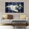 Quadro Decorativo Mosaico Lobo 5 Peças 60x100cm - 2