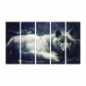 Quadro Decorativo Mosaico Lobo 5 Peças 60x100cm - 1