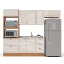 Ver imagem 5 de Cozinha Pérola 270cm com Rodapé 4 Peças Off White/Freijó Yescasa