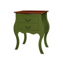 Ver imagem 1 de Cômoda Bombê Antique Estreita 2 Gavetas Laca Verde Musgo