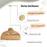 Pendente em Fibra Natural Boho Artesanal E27 Rattan Mesa Nat77 - 4