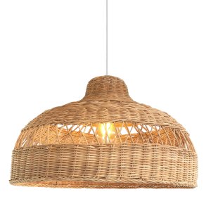 Pendente em Fibra Natural Boho Artesanal E27 Rattan Mesa Nat77