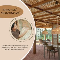 Pendente em Fibra Natural Boho Artesanal E27 Rattan Mesa Nat77 - 8