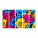 Quadro Decorativo Mosaico Flores Coloridas 60x100cm 5 peças - 1