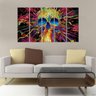 Quadro Decorativo Mosaico Caveira Colorida 5 Peças 60x100cm - 2