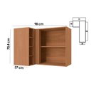 Ver imagem 3 de Armário Aéreo P/ Cozinha Canto Reto Ciela R647 C/ 1 Porta 98cm Canela - Kappesberg