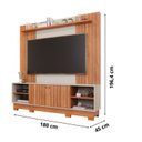 Ver imagem 3 de Estante Ripado para TV até 70 Polegadas 100% MDF 180CMX196,4cm Caribe