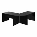 Ver imagem 4 de Mesa para Escritório em L Mesa L 190cm x 70cm Pés Painel Moderno sem Gavetas Preto F5 Office