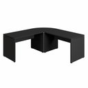 Ver imagem 2 de Mesa para Escritório em L Mesa L 190cm x 70cm Pés Painel Moderno sem Gavetas Preto F5 Office