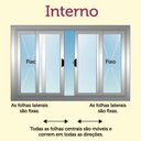Ver imagem 2 de Porta de Alumínio de Correr Balcão 6 Folhas 2,10 x 1,50 Linha 25 Com Chave Cor Brilhante