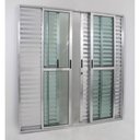 Ver imagem 1 de Porta de Alumínio de Correr Balcão 6 Folhas 2,10 x 1,50 Linha 25 Com Chave Cor Brilhante