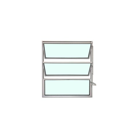 Vitro Basculante 60x60 Alumínio Branco Vidro Liso