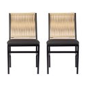 Ver imagem 3 de Cadeira Preta Corda Nautica Bege Varanda Sacada Cozinha Kit2 Tinta Eletrostática