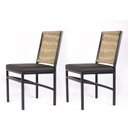 Ver imagem 2 de Cadeira Preta Corda Nautica Bege Varanda Sacada Cozinha Kit2 Tinta Eletrostática