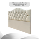 Ver imagem 3 de Cabeceira Cama Casal Botões Provençal Areia Suede com Pés 120cm Altura Rbl
