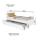 Ver imagem 3 de Cama Infantil Bicama Lorenza Branco - Movelbras