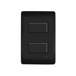 Interruptor Simples Duplo Fame Habitat Black com Placa 4x2 Preto - 1