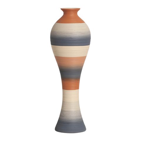 Vaso de Chão Grande de Cerâmica Califórnia Falésias 61x20 Cm Joelma Decorações Vaso de Chão Califórn