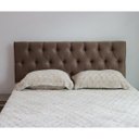 Ver imagem 2 de Cabeceira Estofada Casal Capitonê Marrom Suede