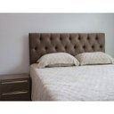 Ver imagem 1 de Cabeceira Estofada Casal Capitonê Marrom Suede