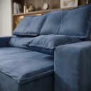 Ver imagem 4 de Sofá Retratil 2 Lugares Compacto Reclinável Suede Moderno Azul