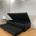 Ver imagem 5 de Cama Box Baú Solteiro com Auxiliar (Bicama) + Colchão Solteiro Espuma D20 12cm | Kit Completo com Ca