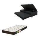 Ver imagem 1 de Cama Box Baú Solteiro com Auxiliar (Bicama) + Colchão Solteiro Espuma D20 12cm | Kit Completo com Ca