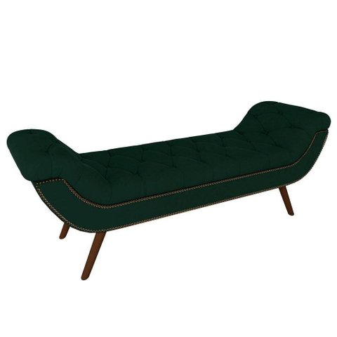 Puff Recamier Calçadeira 195cm Pés Palito Verde Musgo